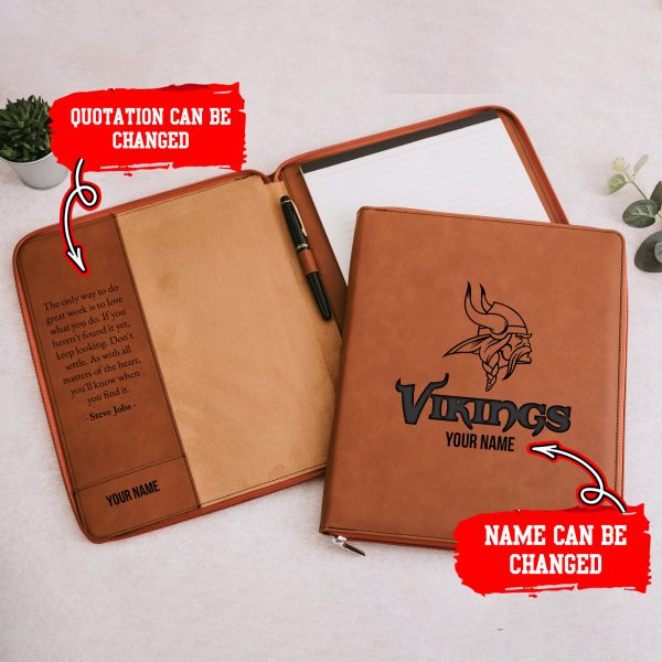 Personalized Leather MIVI Portfolio with Zipper Collection NF