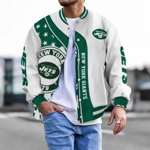 Special NYJ Button Down Baseball Varsity Bomber Jacket Version 3.2